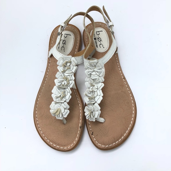 Born Shoes - B.O.C. Born Sandals White Leather Size 8 BOC